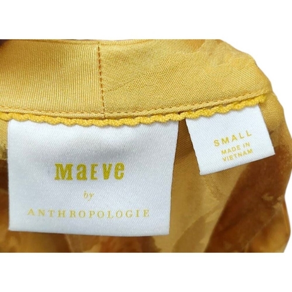 Maeve by Anthropologie Yellow Tiered Maxi Dress Size S - Picture 9 of 13